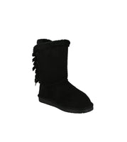 KID'S SHOES SUEDE BLACK BOOTS ANN-34K