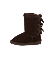 KID'S SHOES SUEDE BROWN BOOTS ANN-34K