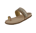 WOMAN'S SHOES TAUPE PU LEATHER SANDALS ANYA-4