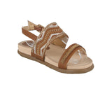 KID'S SHOES TAN PU LEATHER SANDALS ANYA-9K