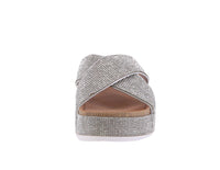 WOMAN'S SHOES SILVER GLITTER WEDGE SANDAL APOLLO-1