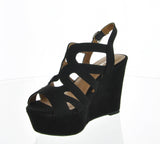 WOMAN'S SHOES WEDGE SUEDE BLACK ARDOR-171