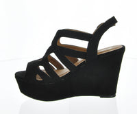 WOMAN'S SHOES WEDGE SUEDE BLACK ARDOR-171