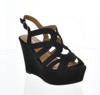 WOMAN'S SHOES WEDGE SUEDE BLACK ARDOR-171