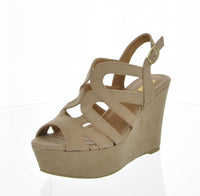 WOMAN'S SHOES WEDGE SUEDE TAUPE ARDOR-171