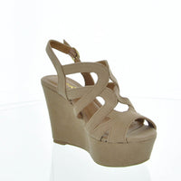 WOMAN'S SHOES WEDGE SUEDE TAUPE ARDOR-171