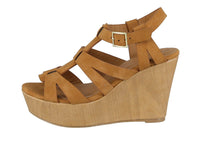 WOMAN'S SHOES CAMEL PU LEATHER WEDGE ARDOR-185