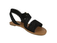 WOMAN'S SHOES BLACK PU LEATHER SANDALS ATHENA-1354X