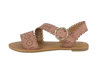 WOMAN'S SHOES DUSTY BLUSH PU LEATHER SANDALS ATHENA-1354X