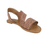 WOMAN'S SHOES DUSTY BLUSH PU LEATHER SANDALS ATHENA-1354X