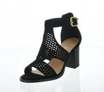 WOMAN'S SHOES BLACK SUEDE HEELS B5-12