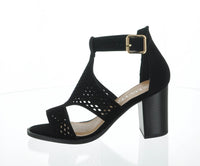 WOMAN'S SHOES BLACK SUEDE HEELS B5-12