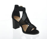 WOMAN'S SHOES BLACK SUEDE HEELS B5-12