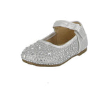 KID'S SHOES SILVER GLITTER FLATS BB-Q1IS