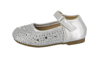 KID'S SHOES SILVER GLITTER FLATS BB-Q1IS