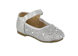 KID'S SHOES SILVER GLITTER FLATS BB-Q1IS