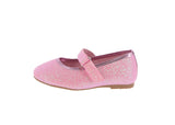 BABY'S SHOES PINK GLITTER FLATS BEBE