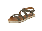 WOMAN'S SHOES OLIVE PU LEATHER SANDAL BEGOOD