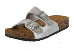 WOMAN'S SHOES SILVER PU/GLITTER SANDALS BERK-06