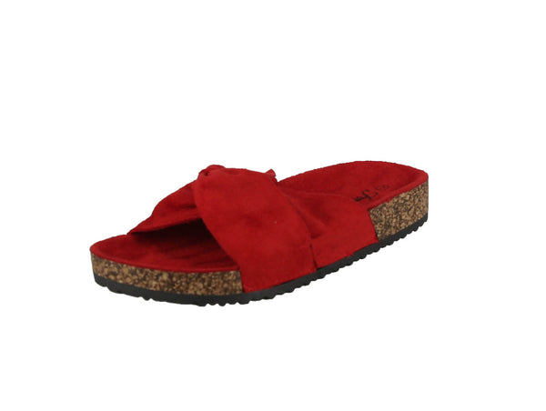 WOMAN'S SHOES RED SUEDE SANDALS BERK-25