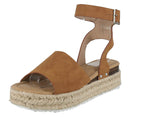 WOMAN'S SHOES CAMEL SUEDE WEDGE SANDAL BESSY-1