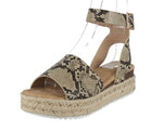 WOMAN'S SHOES PYTHON SUEDE WEDGE SANDAL BESSY-1