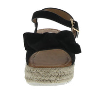 KID'S SHOES BLACK SUEDE WEDGE SANDAL BESSY-15K