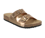 WOMAN'S SHOES ROSE GOLD METALLIC PU LEATHER SANDALS BIRKEN-11