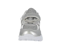 KID'S SHOES SILVER/PU GLITTER TENNIS SNEAKERS BK-41KSM