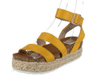 WOMAN'S SHOES MUSTARD SUEDE WEDGE SANDAL BOLTON-5