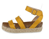 WOMAN'S SHOES MUSTARD SUEDE WEDGE SANDAL BOLTON-5