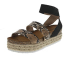 WOMAN'S SHOES PYTHON PU/FABRIC WEDGE SANDAL BOLTON