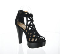 WOMAN'S SHOES BLACK SUEDE HEELS BONICA-1