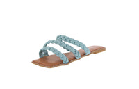 WOMAN'S SHOES BLUE PU SANDALS BRAID-5