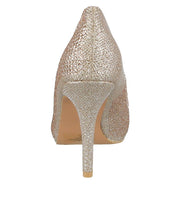 WOMAN'S SHOES CHAMPAGNE MESH/GLITTER HEELS BRIGHT-2