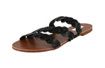 WOMAN'S SHOES BLACK PU LEATHER SANDALS BRITT-11