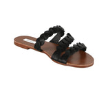 WOMAN'S SHOES BLACK PU LEATHER SANDALS BRITT-11