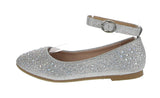 KID'S SHOES SILVER GLITTER FLATS BRUCE-1K