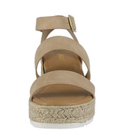 WOMAN'S SHOES TAUPE NUB WEDGE SANDAL BRYCE