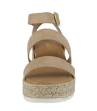 WOMAN'S SHOES TAUPE NUB WEDGE SANDAL BRYCE