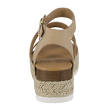 WOMAN'S SHOES TAUPE NUB WEDGE SANDAL BRYCE