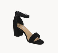 WOMEN'S SHOES BLACK SUEDE HEELS CAKE