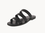 WOMAN'S SHOES BLACK PU LEATHER SANDALS CALA