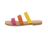 WOMAN'S SHOES YELLOW/ORANGE PU SANDALS CALA