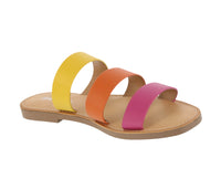 WOMAN'S SHOES YELLOW/ORANGE PU SANDALS CALA