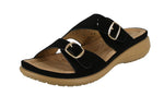 WOMAN'S SHOES BLACK SUEDE COMFORT SANDALS CALI-32