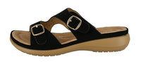 WOMAN'S SHOES BLACK SUEDE COMFORT SANDALS CALI-32