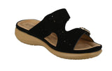 WOMAN'S SHOES BLACK SUEDE COMFORT SANDALS CALI-32