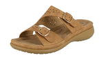 WOMAN'S SHOES TAN PU LEATHER COMFORT SANDALS CALI-32