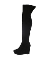 WOMAN'S SHOES BLACK SUEDE BOOTS CAMBER-36